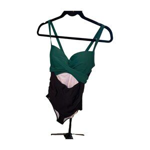 NEW Colorblock Twist Front One-Piece Swimsuit